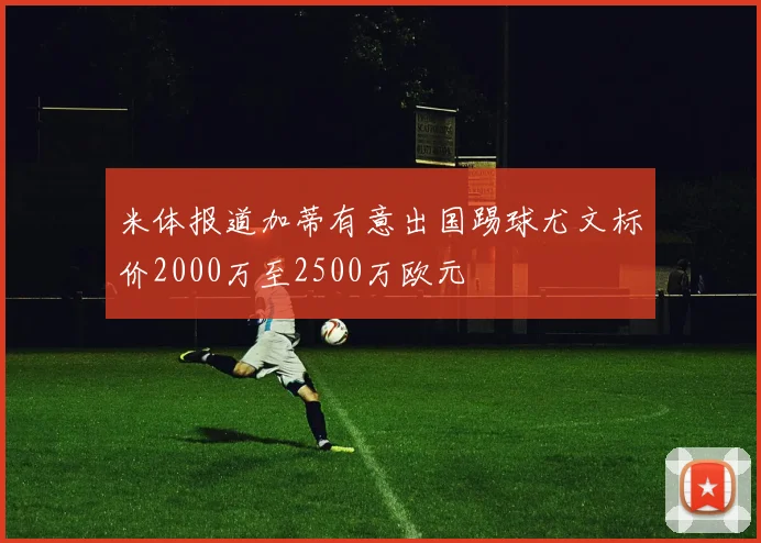 米体报道加蒂有意出国踢球尤文标价2000万至2500万欧元